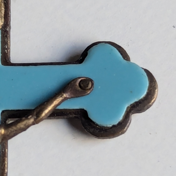 Antique crucifix Jesus on the cross necklace pendant charm, early 1900s - Picture 9 of 14